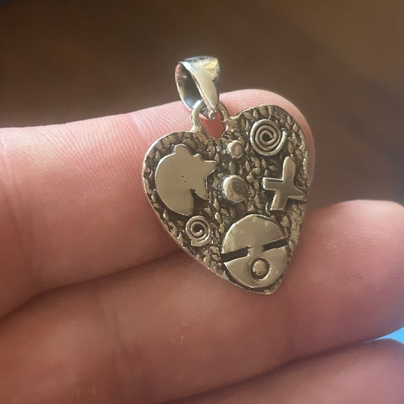 STERLING SILVER NATIVE AMERICAN SW PICTO STORY TELLER SUNGOD BEAR PENDANT .925 - Picture 10 of 10